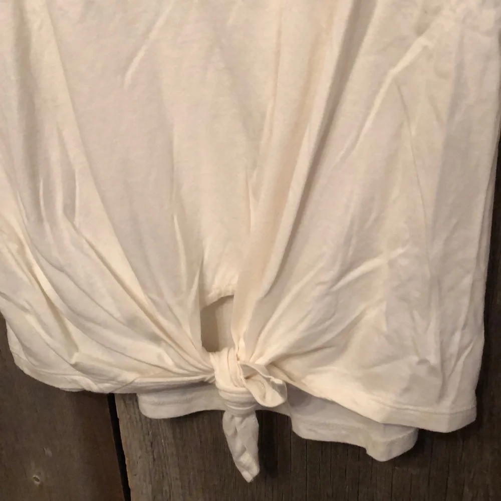 Old Navy Cream Tie Front Ringer Rainbow Size XL 14